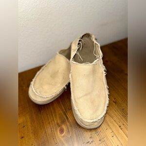 CROCS Men’s Beige Canvas Loafers‎- Size 13